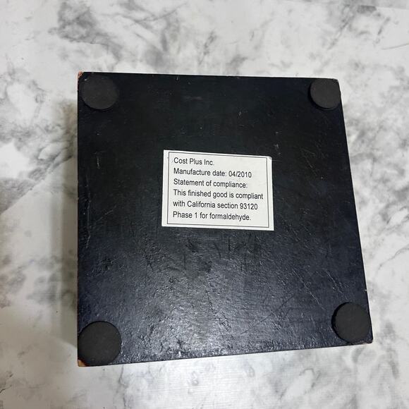 VTG Boho Whimsical Wooden Trinket Jewelry Box Red Heart Distressed Floral Accent - Picture 8 of 8